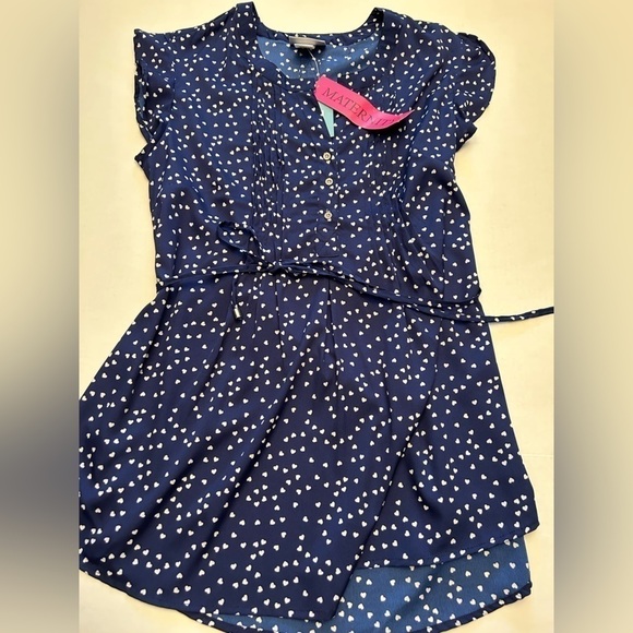 Oh! Mamma maternity navy blue pleated top with white hearts. NWT size Medium.A18 - Picture 7 of 9